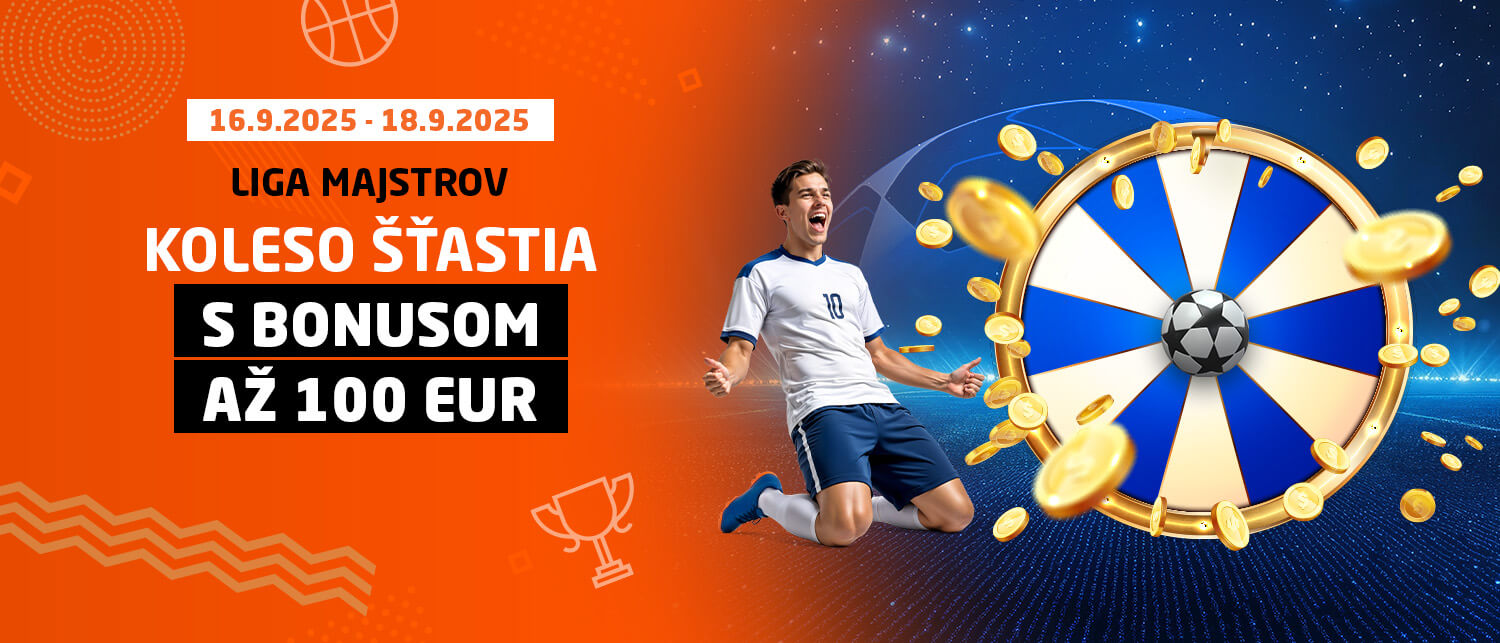 Liga majstrov s bonusom až 100 EUR