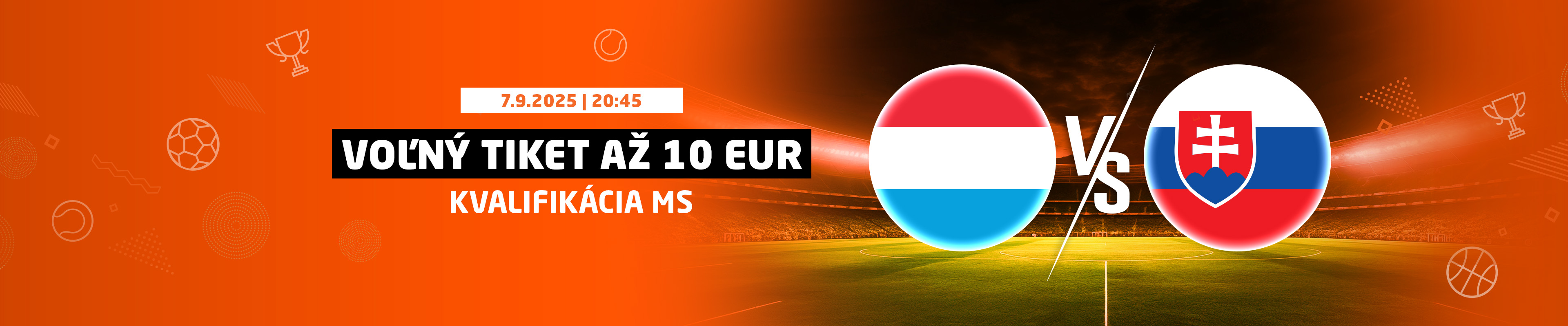 Luxembursko vs. Slovensko – Získaj Voľný tiket až 10 EUR