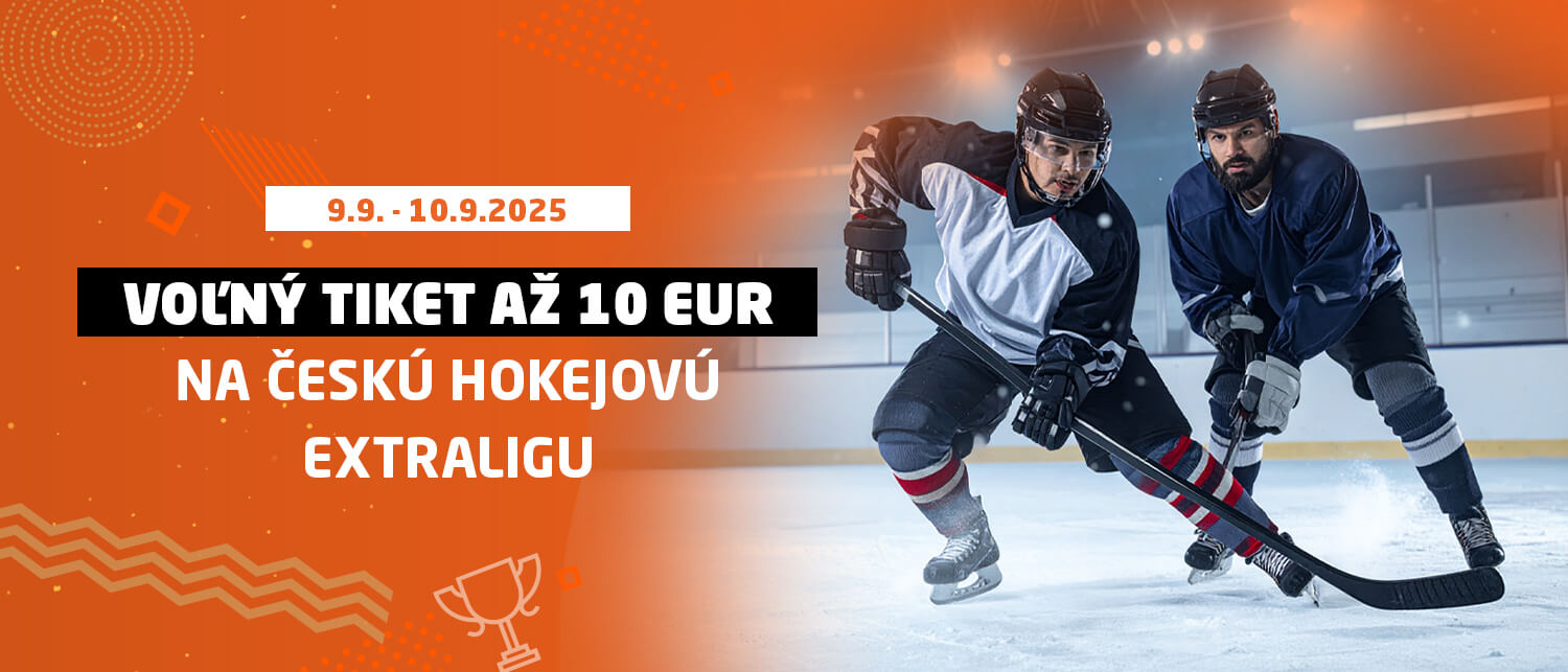 Voľný tiket až 10 EUR na českú hokejovú extraligu