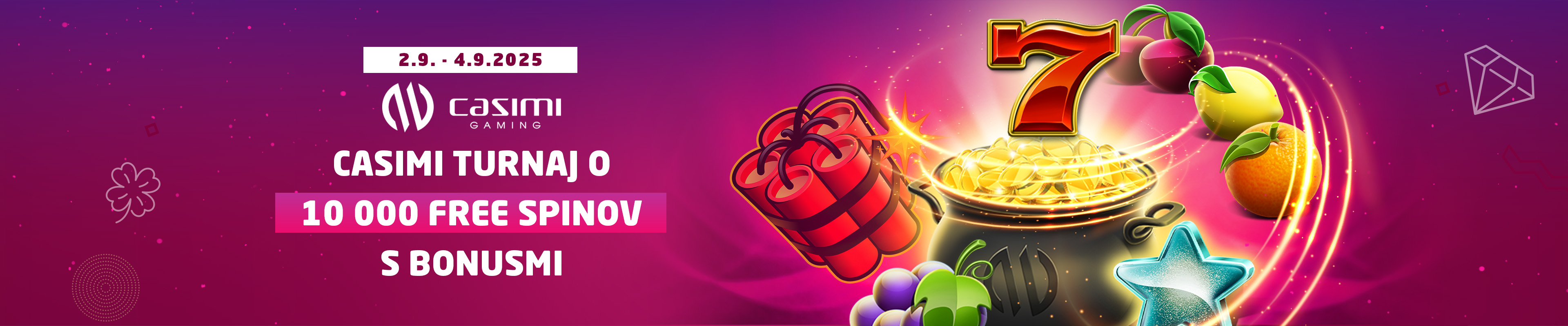 Casimi turnaj o 10 000 free spinov