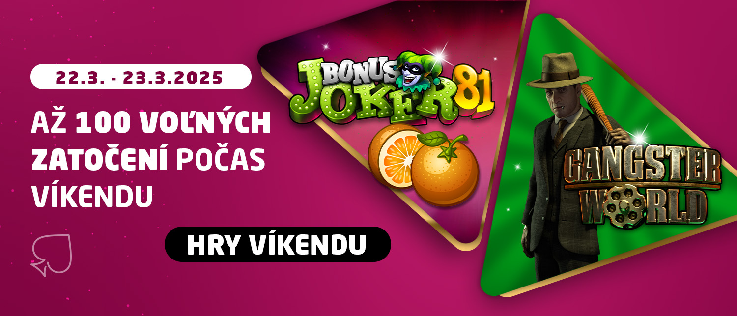 Hry víkendu BONUS JOKER 81 alebo GANGSTER WORLD
