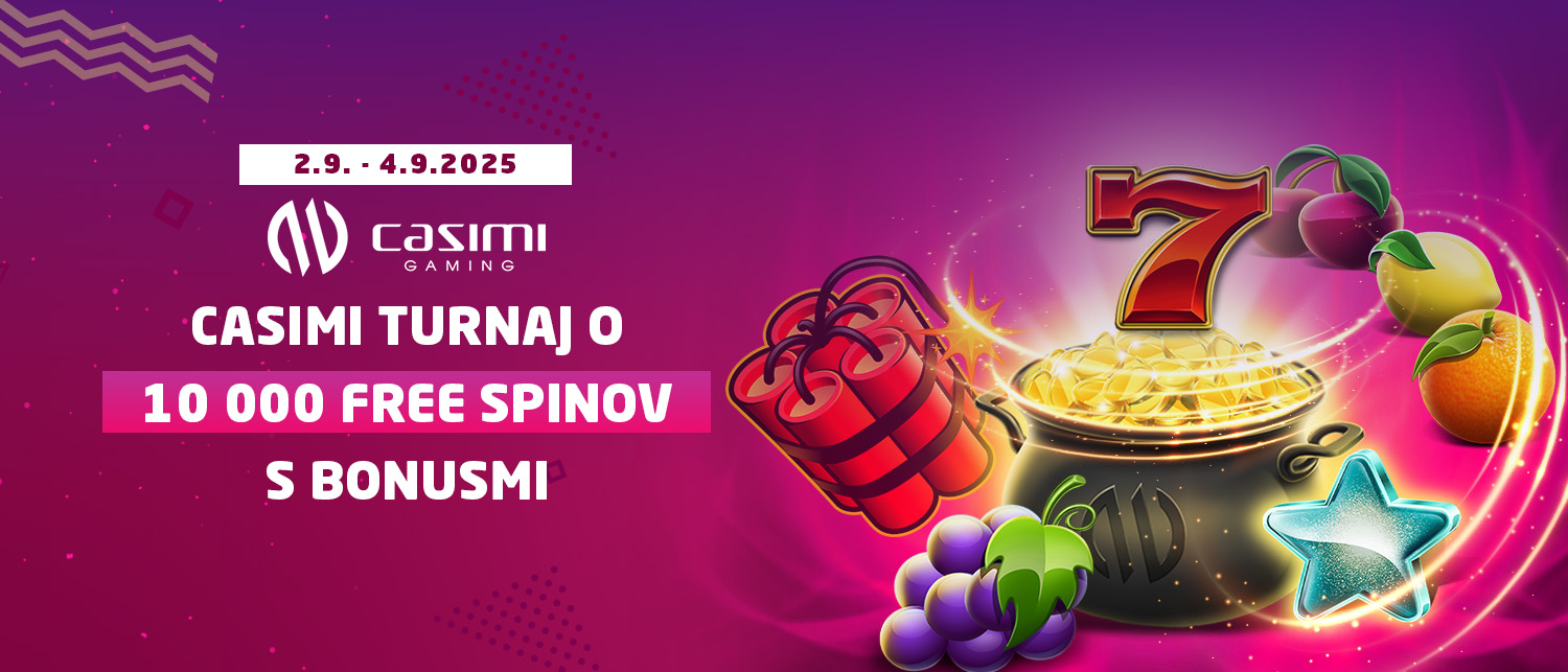 Casimi turnaj o 10 000 free spinov