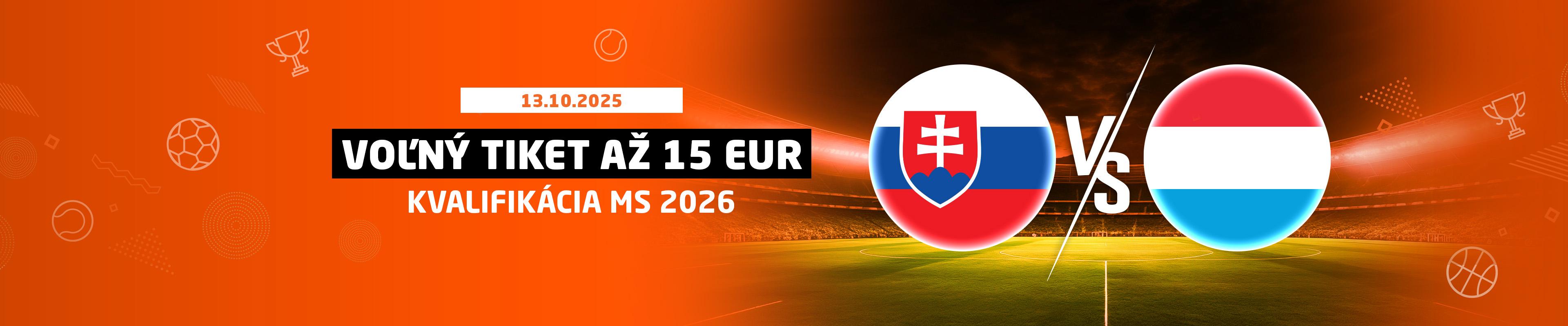Slovensko vs. Luxembursko - Tipuj a získaj Voľný tiket až 15 €