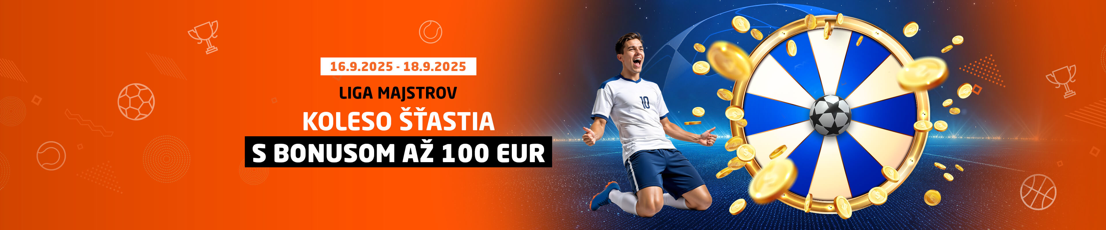 Liga majstrov s bonusom až 100 EUR