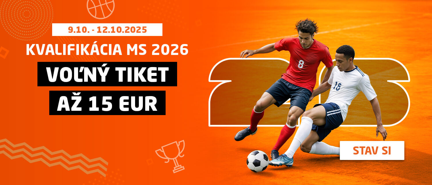 Kvalifikácia MS 2026 - Voľný tiket až 15 EUR