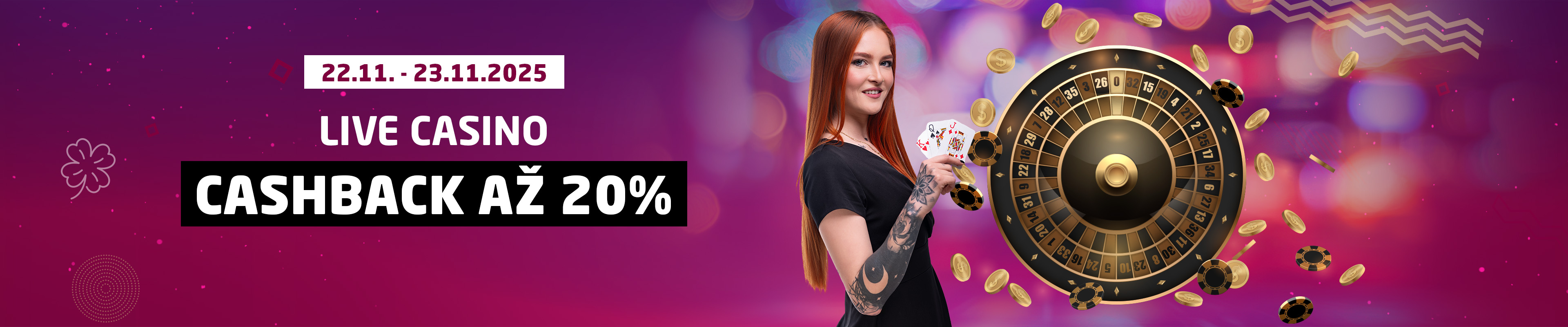 Využi cashback, len tento víkend v Live Casine