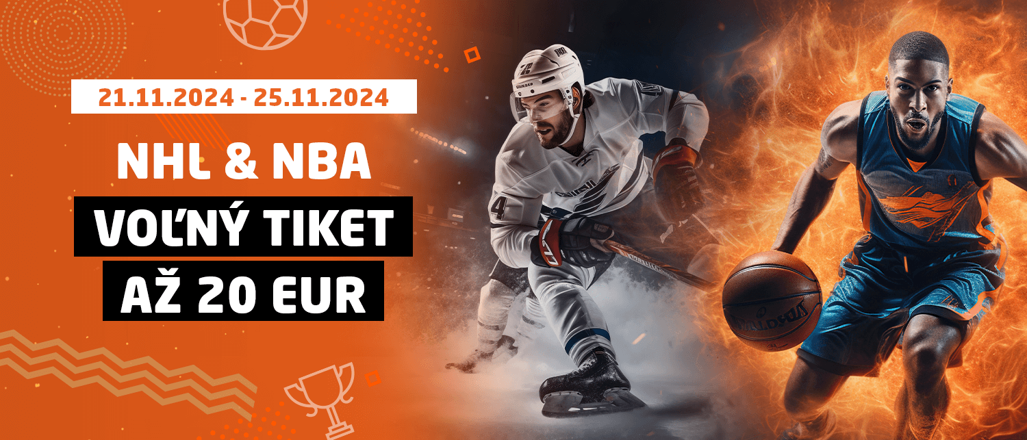 NHL a NBA - Voľný tiket až 20 EUR