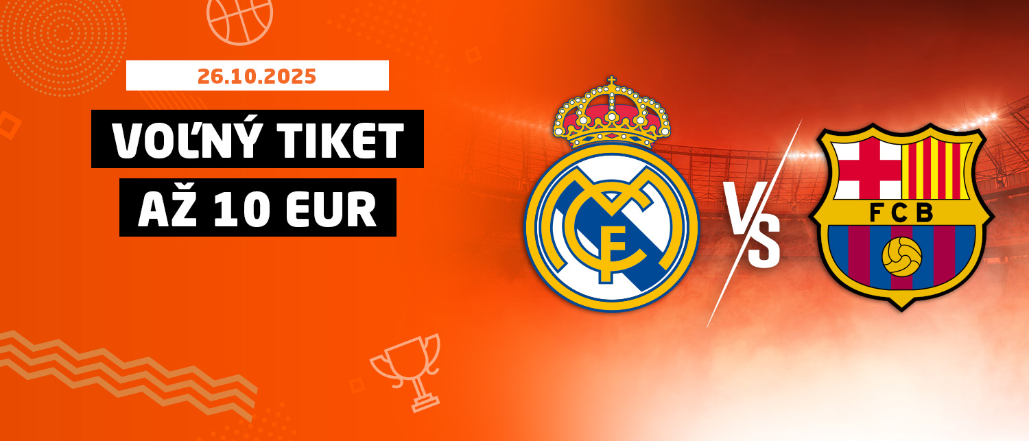 Real Madrid vs. FC Barcelona - El Clásico s bonusom až 10 €