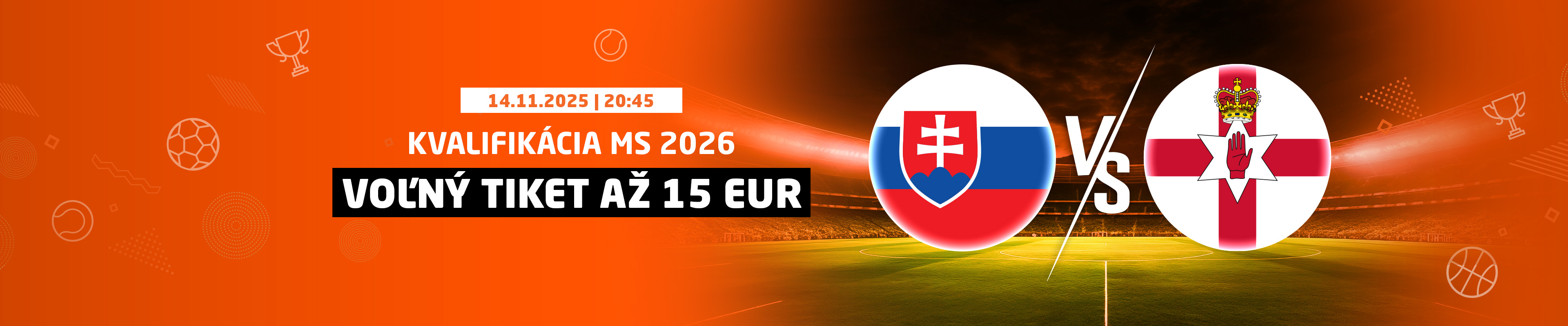 Slovensko vs. Severné Írsko ti môže priniesť Voľný tiket