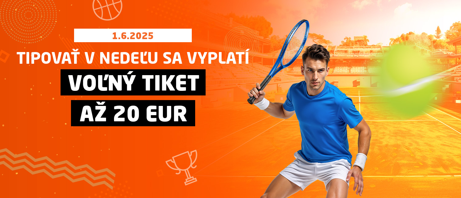 Voľný tiket až 20 EUR - Tipovať v nedeľu sa vyplatí